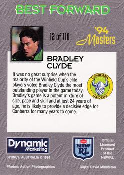1994 Dynamic NSW Rugby League '94 Masters #12 Bradley Clyde Back